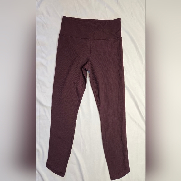 Athleta Elation Crossover Ribbed 7/8 Leggings Asymmetrical Cuff Women’s Size Med - Picture 1 of 5